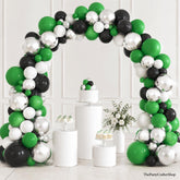 Green Black Silver Balloon Arch Kit, Jungle Safari Baby Shower Garland