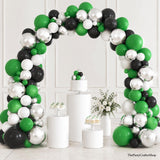 Green Black Silver Balloon Arch Kit, Jungle Safari Baby Shower Garland