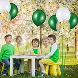 Green White Gold Confetti Balloon Set, Dark Green Party Decor