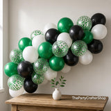 Green Black White Balloon Set, 12 Inch Latex Party Decoration (50 Pcs)