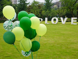 Green Confetti Balloon Set, Dark Light Helium Party Decor