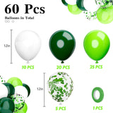 Green Balloon Set, Lime Emerald Confetti, St Patrick Jungle Birthday Party Decor