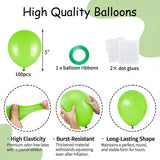 100Pcs 5 Inch Neon Green Latex Balloons, Mini Garland Fillers, Jungle Party Decor