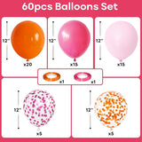 Pink Orange Balloons | 12 Inch Sunset Coral, Hot Pink Party Decor