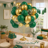 Green Gold Balloon Set, Metallic Chrome Latex Party Decor
