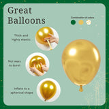 Green Gold Balloon Set, Metallic Chrome Latex Party Decor
