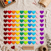 9 Pack Colorful Felt Heart Garland | Rainbow DIY Heart Banner | Wedding Birthday Party Decorations