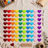 9 Pack Colorful Felt Heart Garland | Rainbow DIY Heart Banner | Wedding Birthday Party Decorations