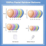 Pastel Rainbow Balloon Arch Kit | Mixed Size Latex Garland for Parties