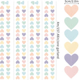 Pastel Rainbow Heart Garland, Birthday Party Backdrop Decor, 52Ft Streamers