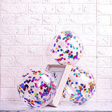 50Pcs Multicolor Confetti Balloon Set, 12 Inch Rainbow Foil Confetti Latex Balloons Party Decor