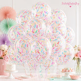 Sprinkle Confetti Balloons, 12 Inch Clear Latex Party Decor