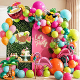 Tropical Balloon Arch Kit | Flamingo Luau Garland, Summer Beach Party Decor