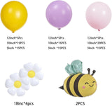 Bee Balloon Arch Kit | Pink Purple Yellow Daisy Balloons, Honeybee Birthday Shower Decor