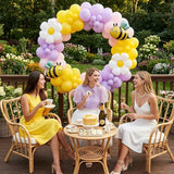 Bee Balloon Arch Kit | Pink Purple Yellow Daisy Balloons, Honeybee Birthday Shower Decor