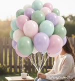 Pastel Fairy Wildflower Balloons | Sage Green, Purple, Pink Latex Party Decor