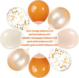 70Pcs Orange Sand White Balloon Set, Latex Party Balloons, Birthday Wedding Celebration Decor