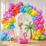 Tropical Balloon Arch Garland Kit, Rainbow Luau Party Decor