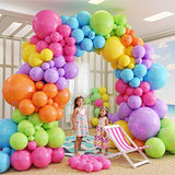 Tropical Balloon Arch Garland Kit, Rainbow Luau Party Decor