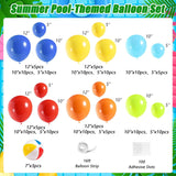 128pc Summer Pool Balloon Arch Kit, Tropical Beach Garland, Luau Party Decor