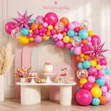 Rainbow Balloon Arch Kit, Tropical Summer Party Decorations, Confetti Stars