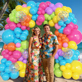 Tropical Balloon Arch Kit | Rainbow Garland for Luau Party Decor