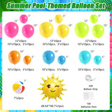 127pc Summer Pool Party Balloon Arch Kit | Tropical Hawaiian Garland, Beach Ball, Sun Balloons