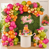 Tropical Hawaiian Balloon Arch Kit | Olive, Pink, Orange, Gold Garland for Parties