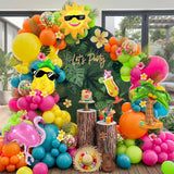Tropical Flamingo Balloon Arch Kit | Hawaiian Luau Garland, Coconut Tree, Pineapple, Cocktail Balloons