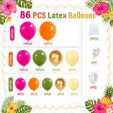 Tropical Hawaiian Balloon Arch Kit | Olive Green, Hot Pink, Gold Garland for Luau Parties