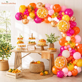 Pink Orange Balloon Arch Kit | Summer Fruit Party Decor, Lemon Yellow Gold Balloons
