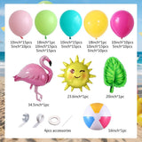 Tropical Pool Party Balloon Arch Kit | Flamingo Hawaiian Garland, Summer Birthday Decor