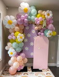 Daisy Balloon Arch Kit | Groovy Pastel Flower Garland, Boho Birthday Party Decor