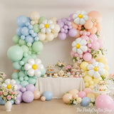 Pastel Daisy Balloon Arch Kit | Macaron Flower Balloons, Boho Spring Party Decor