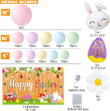Pastel Easter Balloon Arch Kit with Happy Easter Backdrop Banner