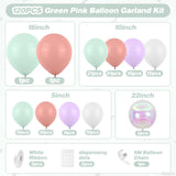 Macaron Balloon Garland Kit | Dusty Pink, Purple, Green Arch for Parties