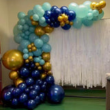 Blue Balloon Arch Kit | Metallic Macaron Navy Confetti Garland (147 Pc)