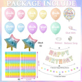 Pastel Macaron Balloon Arch Kit | Rainbow Fringe Backdrop, Birthday Banner, Baby Shower Decor