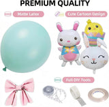 Pastel Rainbow Balloon Arch Kit | Bunny Chick Foil Balloons, Birthday Party Garland Decor