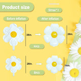12 White Daisy Foil Balloons | Groovy Flower Party Decor