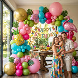 Tropical Balloon Arch Kit | Flamingo, Pineapple, Hibiscus Party Decor