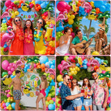 Tropical Flamingo Balloon Garland Kit | Luau Party Decor, Hot Pink, Green, Gold Arch
