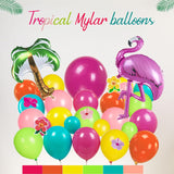 Tropical Balloon Arch Kit | Flamingo, Palm Leaves, Hawaiian Luau Party Decor