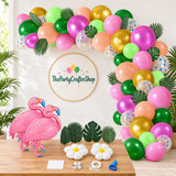 Tropical Balloon Arch Kit | Flamingo, Palm Leaf Luau Party Decor