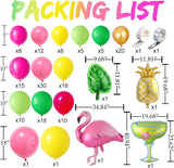 Tropical Flamingo Balloon Garland Kit | Hawaiian Luau Party Decor, Birthday Arch