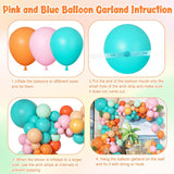 Tropical Hawaiian Balloon Garland Kit | Luau Party Decor, Flamingo Beach Birthday Baby Shower Balloons