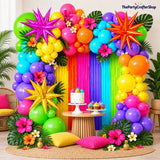 Tropical Balloon Garland Kit | Rainbow Luau Party Decor, Aloha Birthday Pool Party