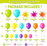 Tropical Balloon Garland Kit | Rainbow Luau Party Decor, Aloha Birthday Pool Party