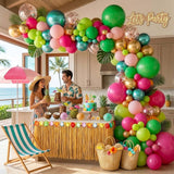 Tropical Balloon Arch Kit | Hawaiian Luau Garland, Umbrella Toppers, Summer Party Decor