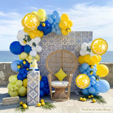 Lemon Balloon Garland Kit | Royal Blue Yellow Amalfi Coast Party Decor